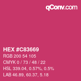 Color code: HEX #C83669 | qconv.com