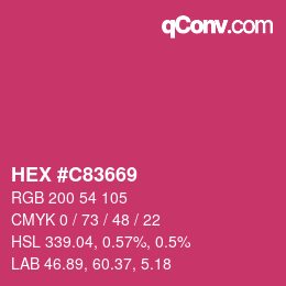 カラーコード: HEX #C83669 | qconv.com