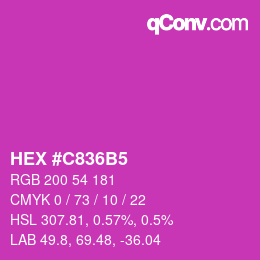 颜色代码: HEX #C836B5 | qconv.com