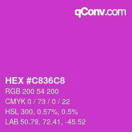 カラーコード: HEX #C836C8 | qconv.com
