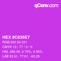 カラーコード: HEX #C836E7 | qconv.com