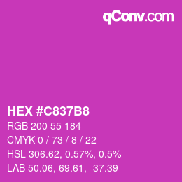 カラーコード: HEX #C837B8 | qconv.com