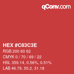 Color code: HEX #C83C3E | qconv.com