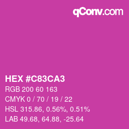 カラーコード: HEX #C83CA3 | qconv.com