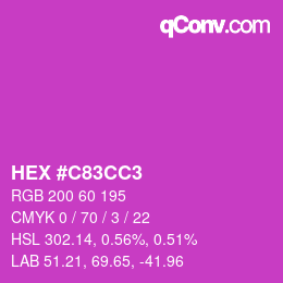 カラーコード: HEX #C83CC3 | qconv.com