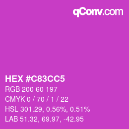 カラーコード: HEX #C83CC5 | qconv.com