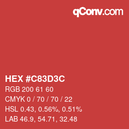 Color code: HEX #C83D3C | qconv.com
