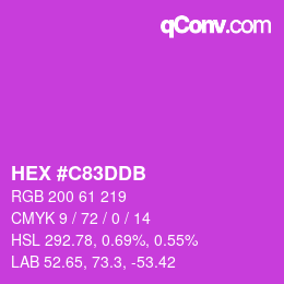 カラーコード: HEX #C83DDB | qconv.com