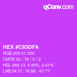 Color code: HEX #C83DFA | qconv.com