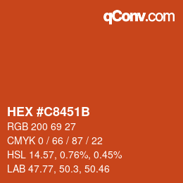 Color code: HEX #C8451B | qconv.com