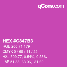 カラーコード: HEX #C847B3 | qconv.com