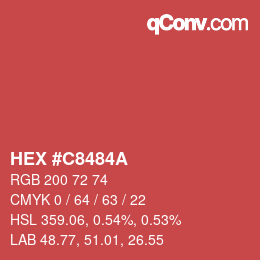 カラーコード: HEX #C8484A | qconv.com