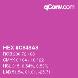 Color code: HEX #C848A8 | qconv.com