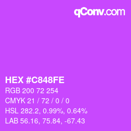 カラーコード: HEX #C848FE | qconv.com