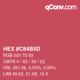 カラーコード: HEX #C84B5D | qconv.com