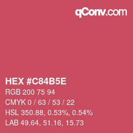 Farbcode: HEX #C84B5E | qconv.com