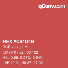 Color code: HEX #C84D4B | qconv.com