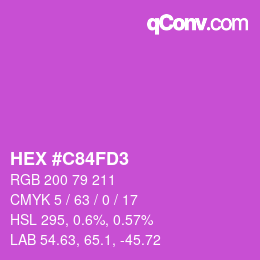 カラーコード: HEX #C84FD3 | qconv.com