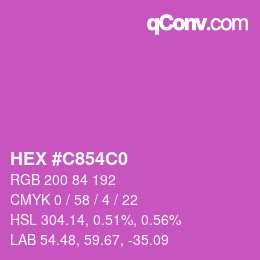 カラーコード: HEX #C854C0 | qconv.com