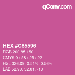 カラーコード: HEX #C85596 | qconv.com