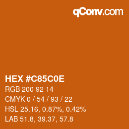 Color code: HEX #C85C0E | qconv.com