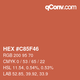 颜色代码: HEX #C85F46 | qconv.com