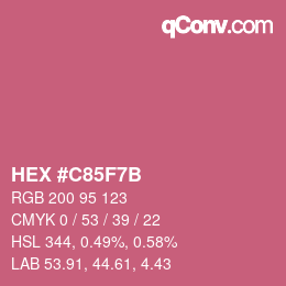 Color code: HEX #C85F7B | qconv.com