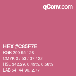 Color code: HEX #C85F7E | qconv.com