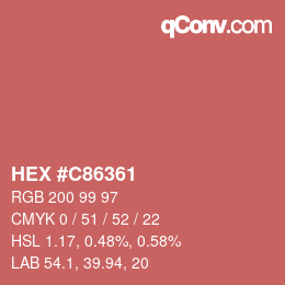 Código de color: HEX #C86361 | qconv.com