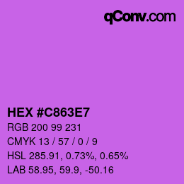 Color code: HEX #C863E7 | qconv.com