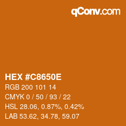 Color code: HEX #C8650E | qconv.com