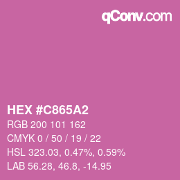 颜色代码: HEX #C865A2 | qconv.com