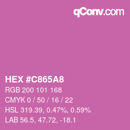 颜色代码: HEX #C865A8 | qconv.com