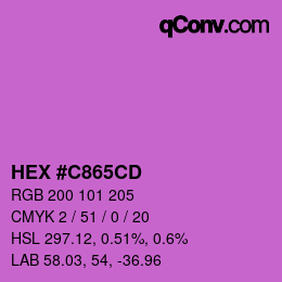 颜色代码: HEX #C865CD | qconv.com