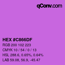 Color code: HEX #C866DF | qconv.com