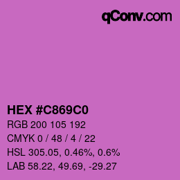 カラーコード: HEX #C869C0 | qconv.com
