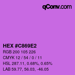 Color code: HEX #C869E2 | qconv.com