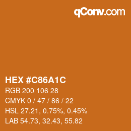 Color code: HEX #C86A1C | qconv.com