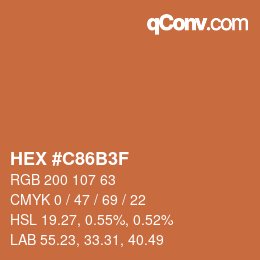 Farbcode: HEX #C86B3F | qconv.com