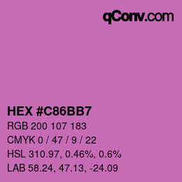 颜色代码: HEX #C86BB7 | qconv.com