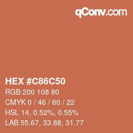Farbcode: HEX #C86C50 | qconv.com