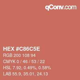 Color code: HEX #C86C5E | qconv.com