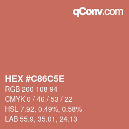 Código de color: HEX #C86C5E | qconv.com