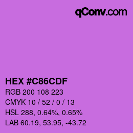 Color code: HEX #C86CDF | qconv.com