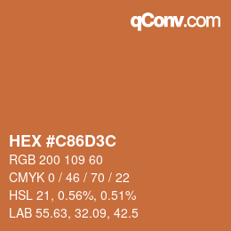 Color code: HEX #C86D3C | qconv.com