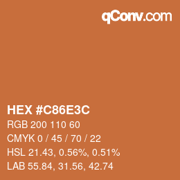 Color code: HEX #C86E3C | qconv.com