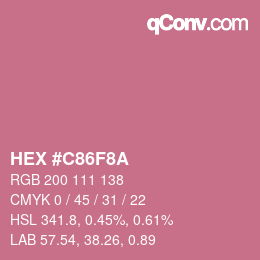 Farbcode: HEX #C86F8A | qconv.com
