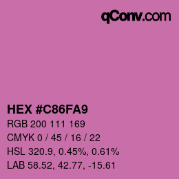 颜色代码: HEX #C86FA9 | qconv.com