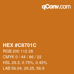 Color code: HEX #C8701C | qconv.com