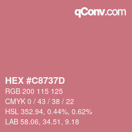 Farbcode: HEX #C8737D | qconv.com